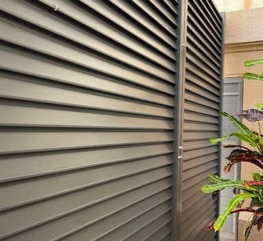 Semi-private fence surrounding a modern outdoor space