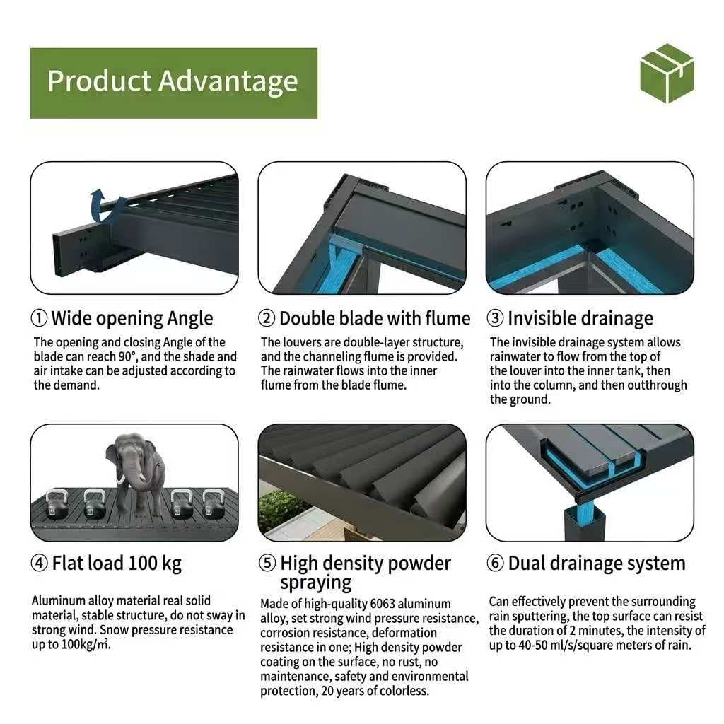 VALUNO aluminum pergola