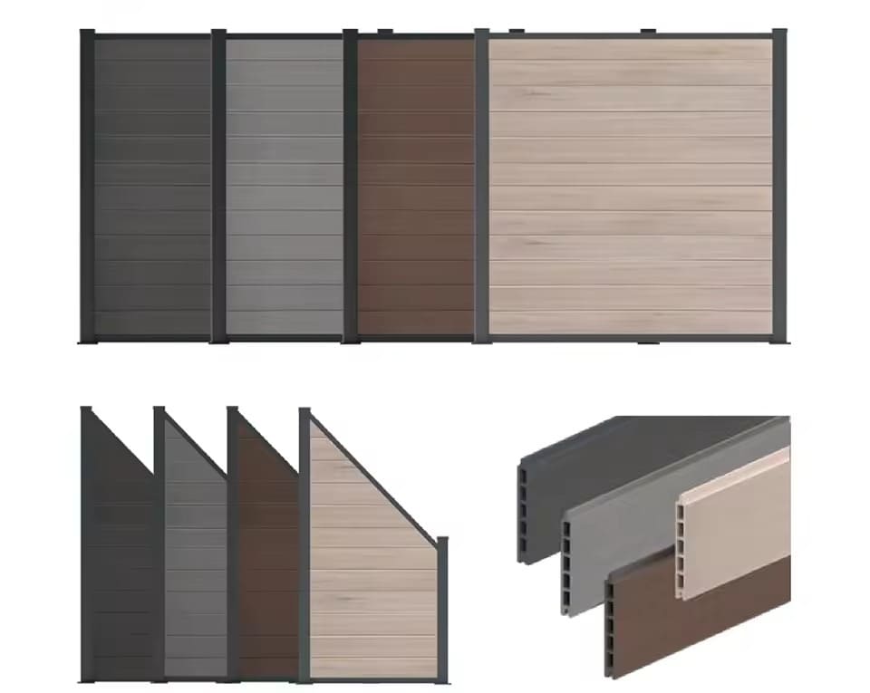 Architectural outdoor project with a modern boundary fence
