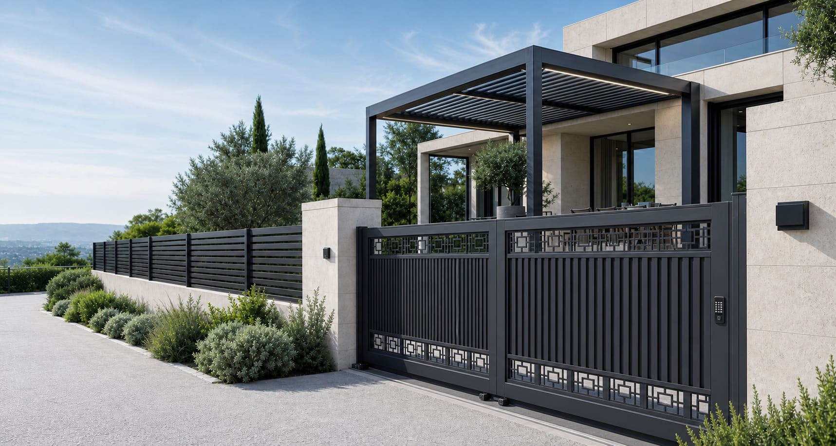 VALUNO aluminum fence and pergola outdoor project