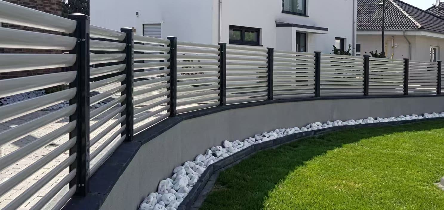 Architectural aluminum fencing in a landscape project