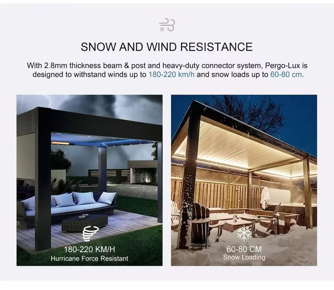 VALUNO aluminum bioclimatic pergola
