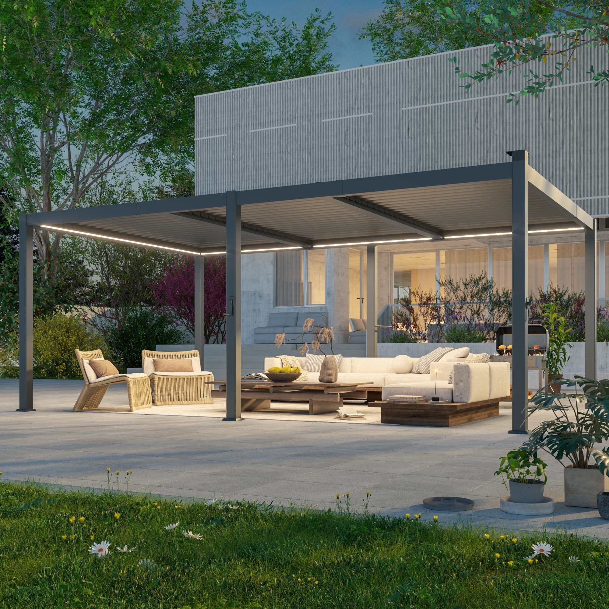VALUNO freestanding aluminum bioclimatic pergola