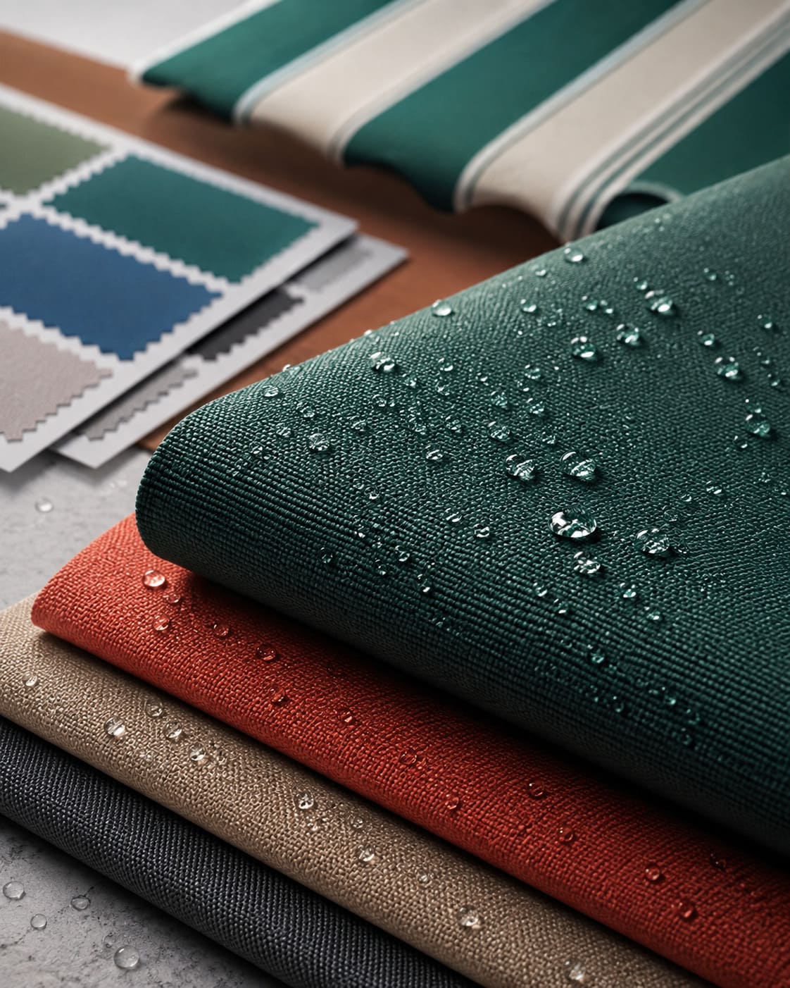 Outdoor acrylic fabric for retractable awning applications