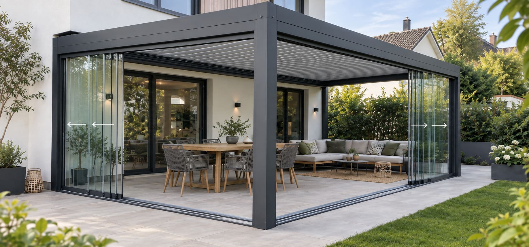 Corner and multi-side glass opening diagram