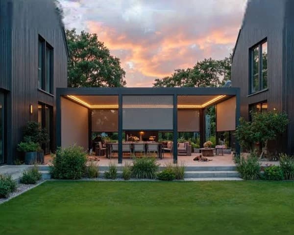 Valuno aluminum pergola with ZIP screen and LED lighting