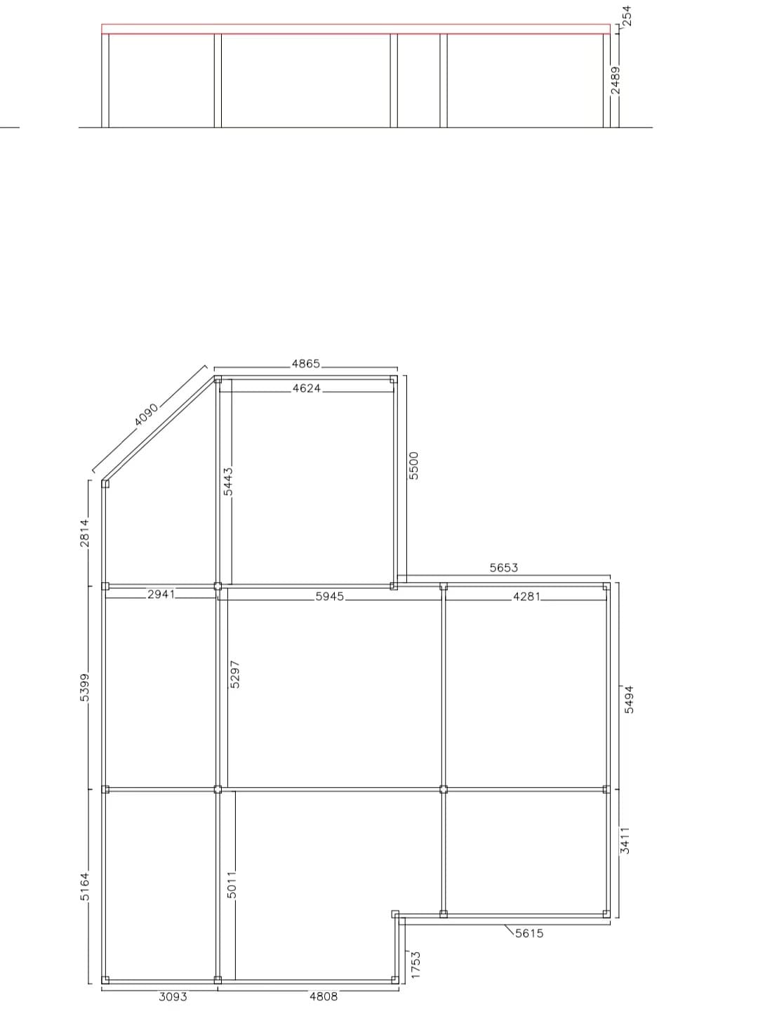 Client original reference drawing for Dubai restaurant pergola renovation